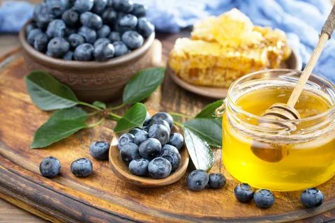 Blueberry on old background Stock Photos