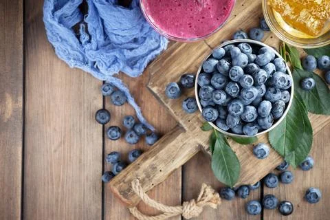 Blueberry on old background Stock Photos