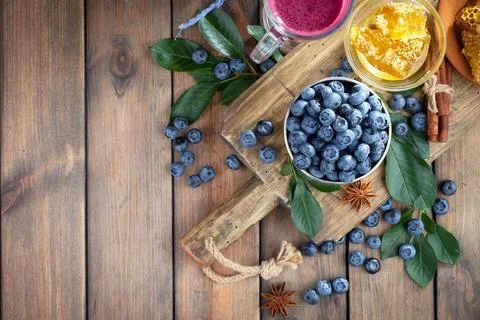 Blueberry on old background Stock Photos