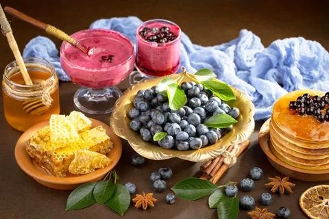 Blueberry on old background Stock Photos