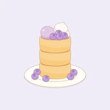 Blueberry pancake dessert Stock Illustration