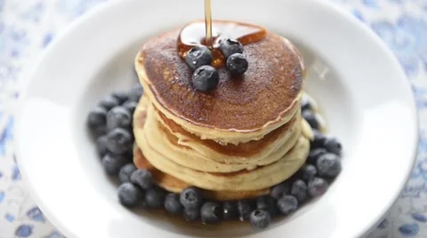 Blueberry pancakes Stock Footage 46968350