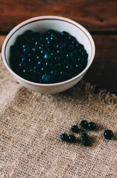 Blueberry In Plate Stock Photos