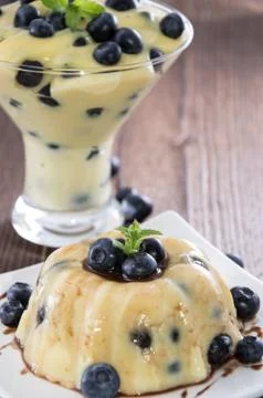 Blueberry pudding Stock Photos