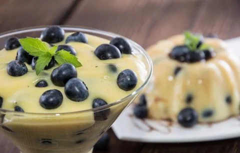 Blueberry pudding Stock Photos