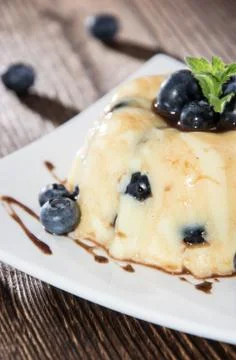 Blueberry pudding Stock Photos