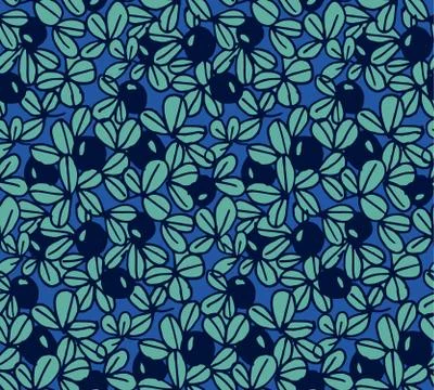 Blueberry seamless hand drawn pattern Illustrazione stock