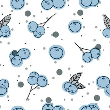 Blueberry seamless pattern Stock Illustration
