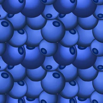 Blueberry seamless vector pattern in flat style. Design template for vegetarian Stock Illustration