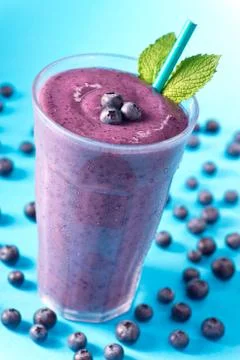 Blueberry smoothie Stock Photos