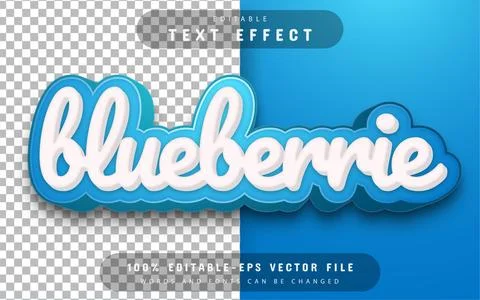Blueberry text effect editable Stock Illustration