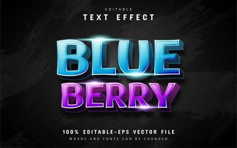 Blueberry text effect Stock Illustration