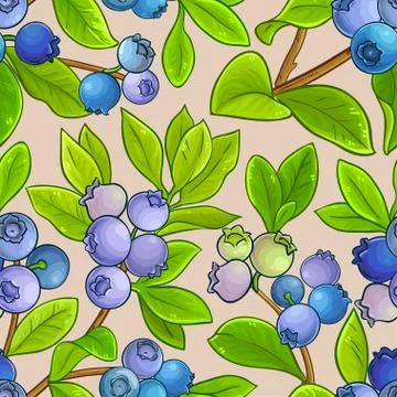 Blueberry vector pattern Stock Illustration