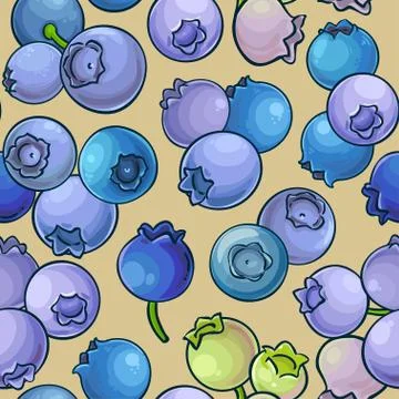 Blueberry vector pattern Stock Illustration