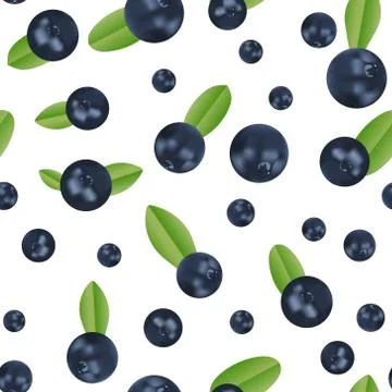 Blueberry vector seamless pattern. Stockillustratie