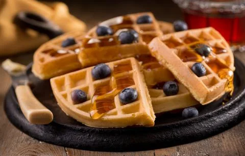Blueberry waffles Foto stock