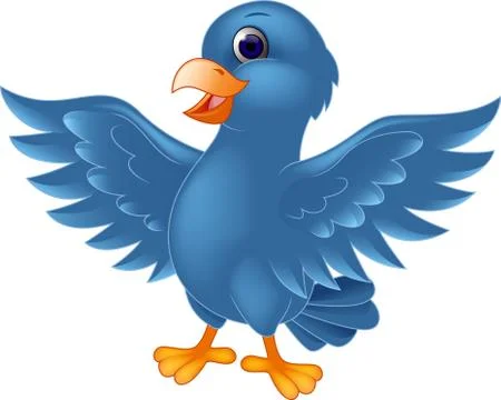 Bluebird cartoon Stock Illustration