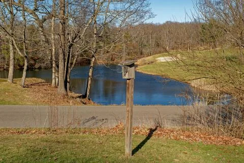 Bluebird nesting box closeup Stock Photos