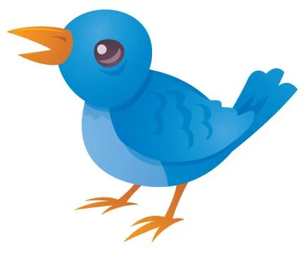 Bluebird Tweeting Stock Illustration