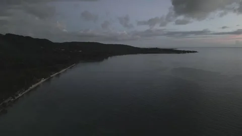 Bluefields Bay Drone Aerial - Evening, Westmoreland, Jamaica Stock Footage 300295003