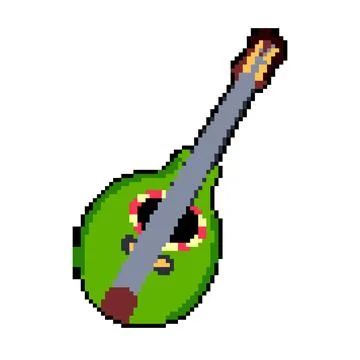 Bluegrass mandolin pixel art vector illustration Stock Illustration