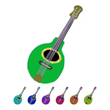 Bluegrass mandolin vector cartoon graphic Stock Illustration