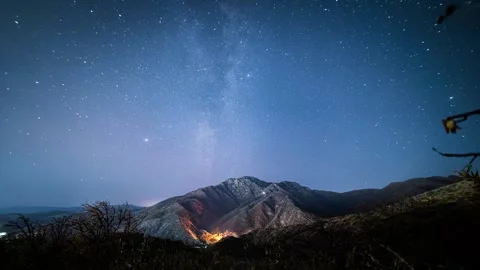 Bluehourtonight-Mountain Stock-Footage 311665548