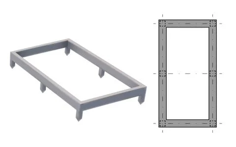 Blueprint and 3D image pile foundation. Stock Illustration