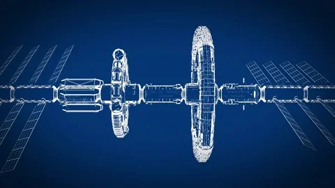 Blueprint animated, abstract technical drawing moves horizontally, seamless loop Stock Footage 85035242