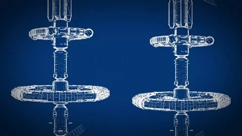 Blueprint animated, abstract technical drawing moves vertically, seamless loop Stock Footage 85035269