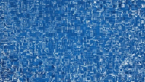 Blueprint Animated from Small Blocks Stock Footage 129994409