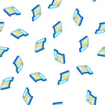 Blueprint architect paperwork isometric icon seamless pattern Stock Illustration