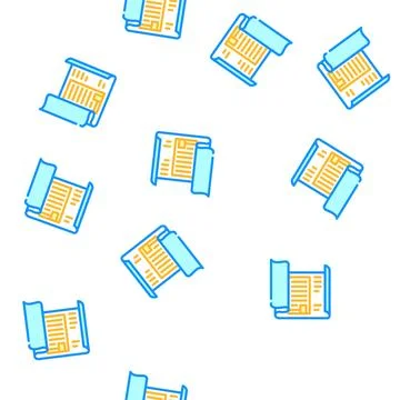 Blueprint architect paperwork vector seamless pattern Stock Illustration