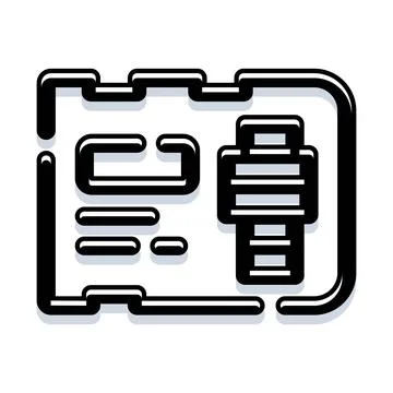Blueprint architectural drawing technical floor plan icon Stock Illustration