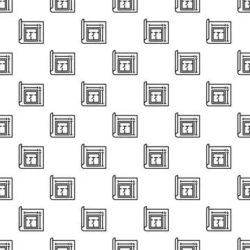 Blueprint architectural project planning and construction seamless pattern 스톡 일러스트