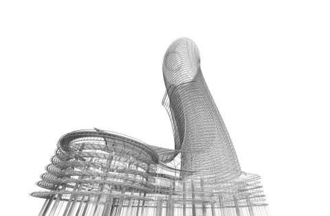 Blueprint of architecture building in technology construction concept isolate Ilustración de archivo