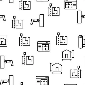Blueprint Architecture Vector Seamless Pattern Illustrazione stock