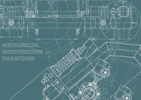 Blueprint, background. Instrument-making Corporate Identity Illustrazione stock