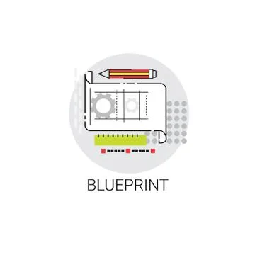 Blueprint Building Project Construction Engineering Icon Ilustración de archivo