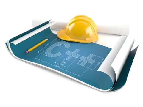 Blueprint with c++ text Stock Illustration