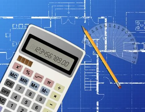 Blueprint calculator Illustrazione stock
