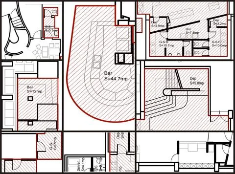 Blueprint computer generated many pieces of a building blueprint Copyright... Stock Photos