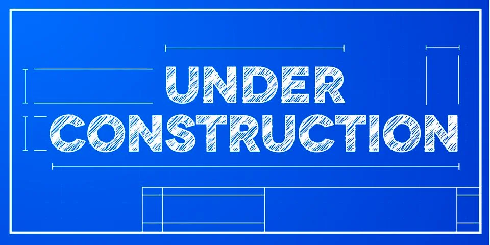 Blueprint concept under construction Illustrazione stock