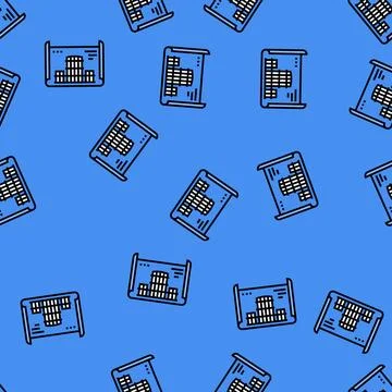 Blueprint creation architectural drafter vector seamless pattern Stock Illustration