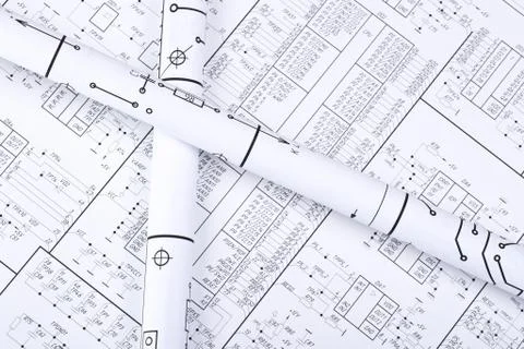 Blueprint crosswise Stock Photos