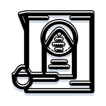 Blueprint document with esoteric geometry symbol icon Stock-Illustration