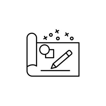 Blueprint document pen icon. Element of manufacturing Stock Illustration