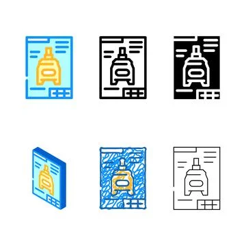 Blueprint drafting mechanical engineer color icon vector modern Stock Illustration