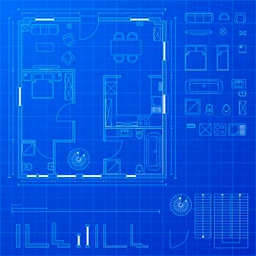 Blueprint elements Stock Illustration