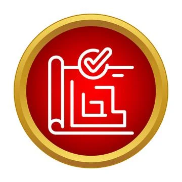 Blueprint engineering plan with check mark validation concept 스톡 일러스트